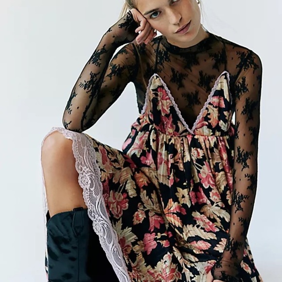 New Free People Primmy Printed Midi Dress - Picture 2 of 13